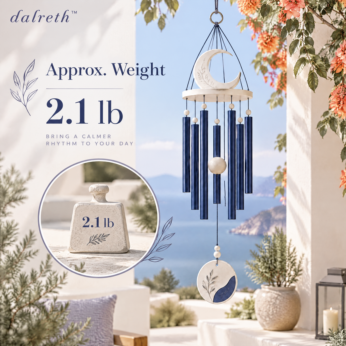 𝒅𝒂𝒍𝒓𝒆𝒕𝒉™ Indigo Outdoor Metal Wind Chime
