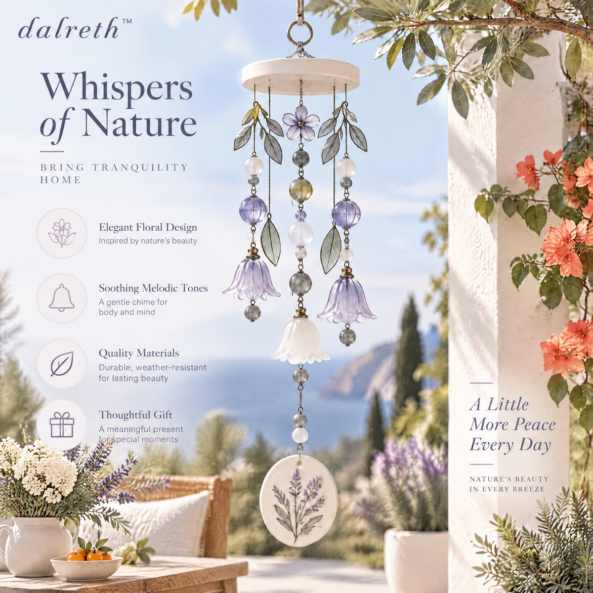 𝒅𝒂𝒍𝒓𝒆𝒕𝒉™ Botanical Glass Bead Garden Wind Chime