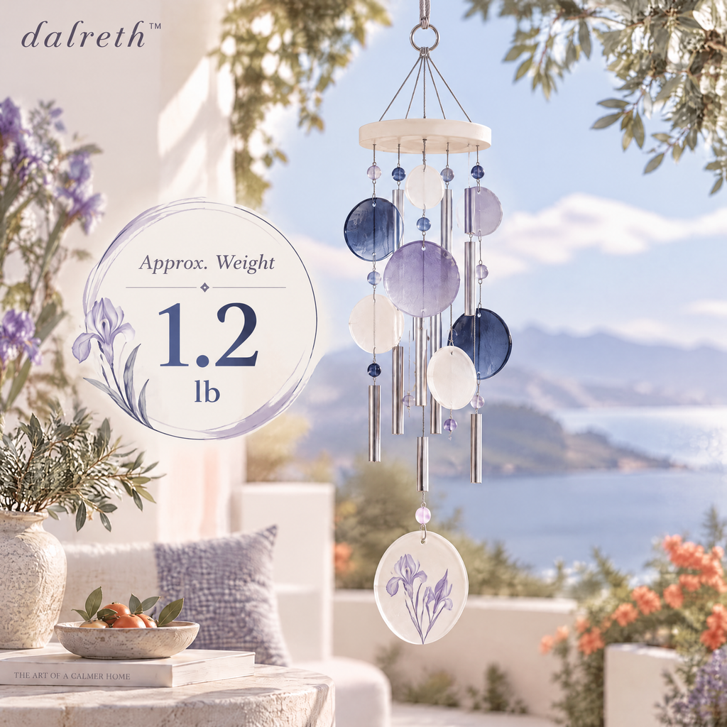 𝒅𝒂𝒍𝒓𝒆𝒕𝒉™ Misty Iris Disc and Tube Wind Chime