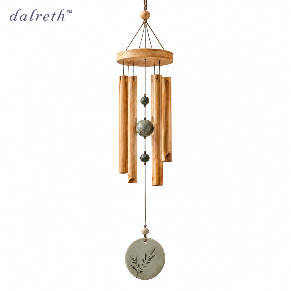 𝒅𝒂𝒍𝒓𝒆𝒕𝒉™ Zen Garden Deep-Tone Bamboo Wind Chime