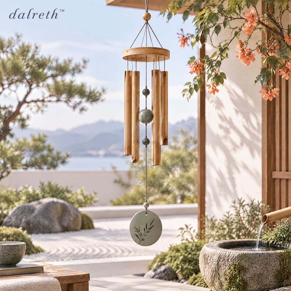 𝒅𝒂𝒍𝒓𝒆𝒕𝒉™ Zen Garden Deep-Tone Bamboo Wind Chime