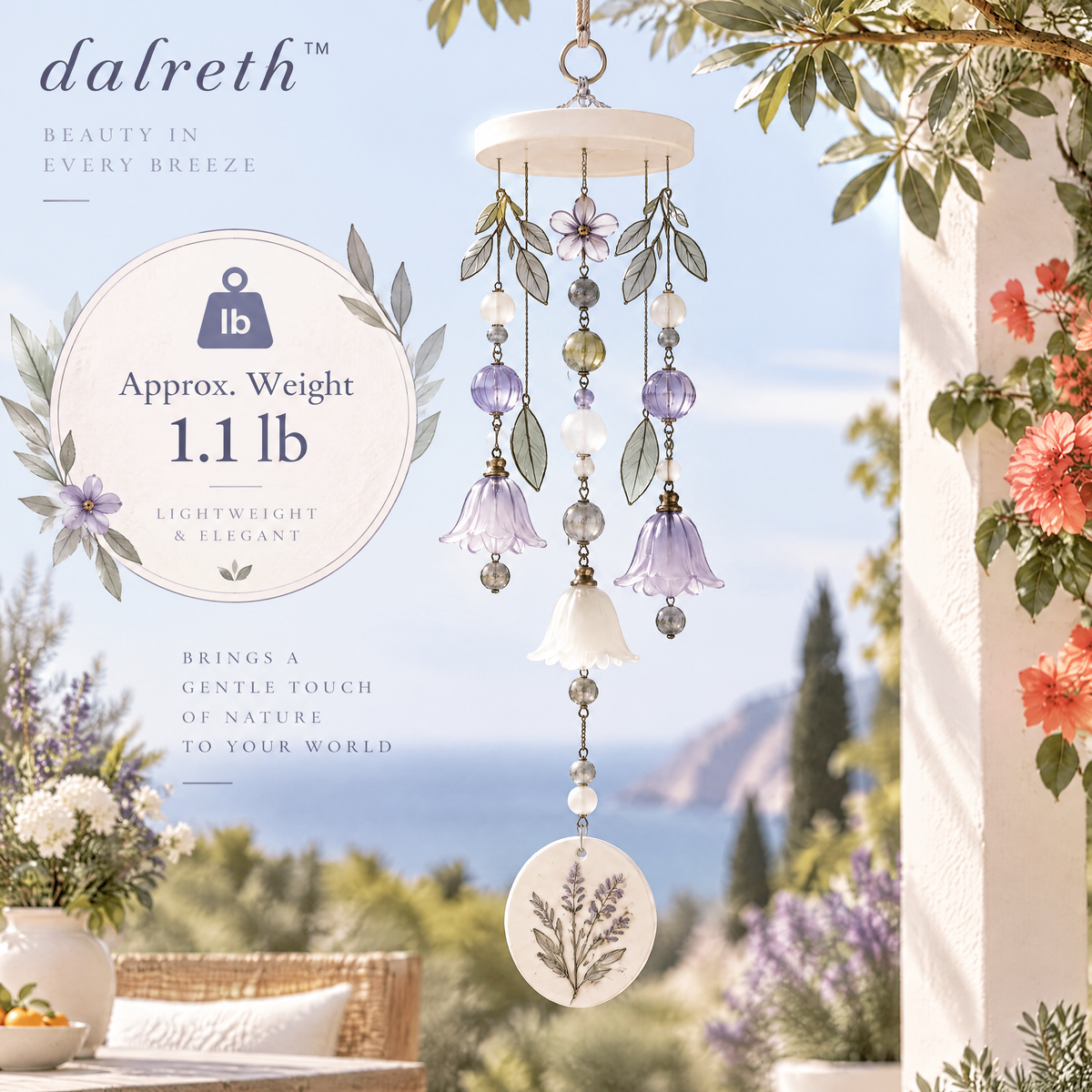 𝒅𝒂𝒍𝒓𝒆𝒕𝒉™ Botanical Glass Bead Garden Wind Chime