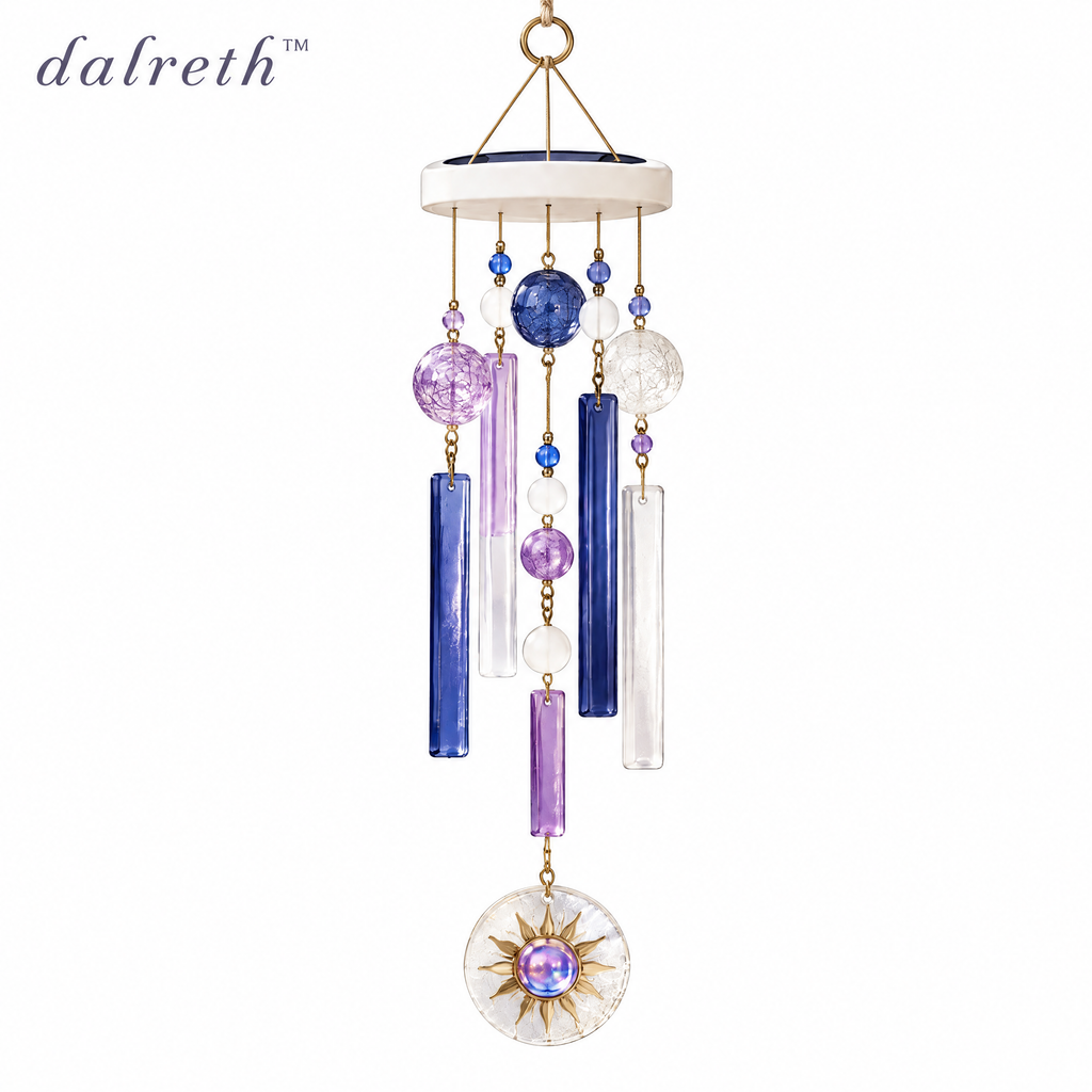 𝒅𝒂𝒍𝒓𝒆𝒕𝒉™ Solar Glow Glass Bead Wind Chime
