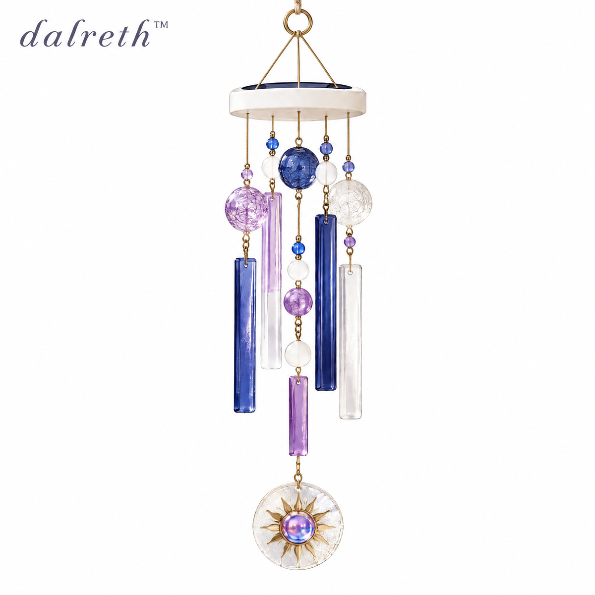 𝒅𝒂𝒍𝒓𝒆𝒕𝒉™ Solar Glow Glass Bead Wind Chime