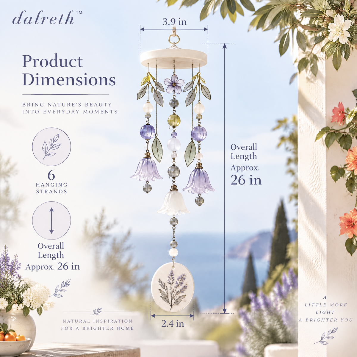 𝒅𝒂𝒍𝒓𝒆𝒕𝒉™ Botanical Glass Bead Garden Wind Chime