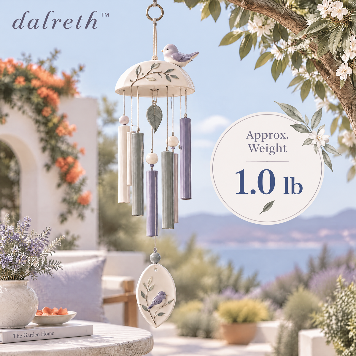 𝒅𝒂𝒍𝒓𝒆𝒕𝒉™ Little Bird Ceramic Garden Wind Chime