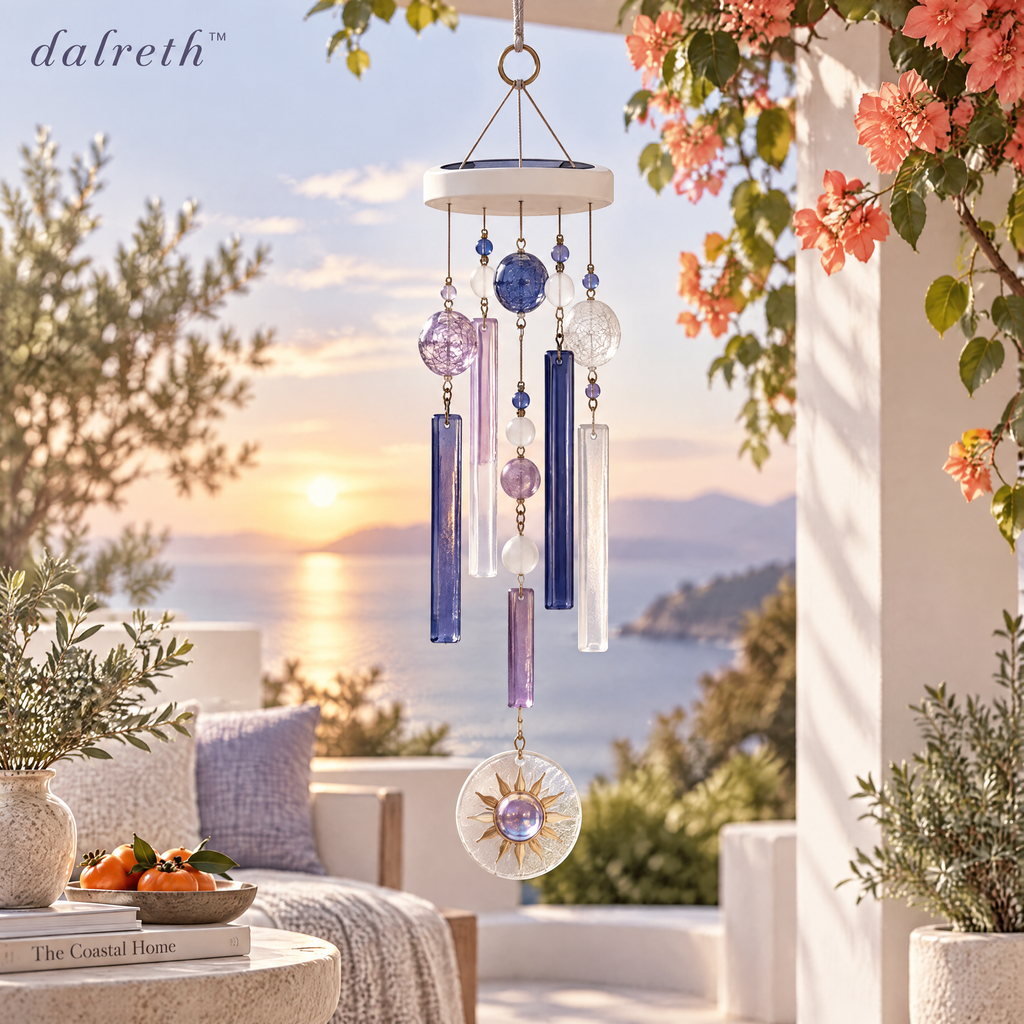 𝒅𝒂𝒍𝒓𝒆𝒕𝒉™ Solar Glow Glass Bead Wind Chime