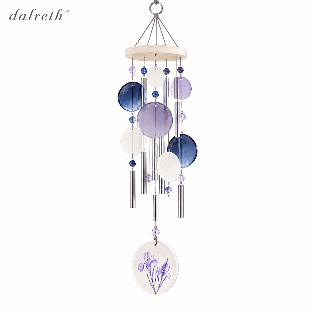 𝒅𝒂𝒍𝒓𝒆𝒕𝒉™ Misty Iris Disc and Tube Wind Chime