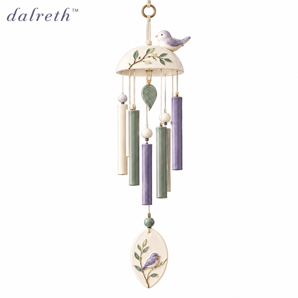 𝒅𝒂𝒍𝒓𝒆𝒕𝒉™ Little Bird Ceramic Garden Wind Chime